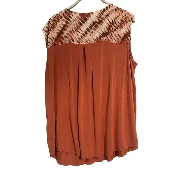 Logo tunic sleeveless blouse xl tie dye layering casual work school - Picture 3 of 7